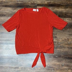Burnt orange Chicos tie top